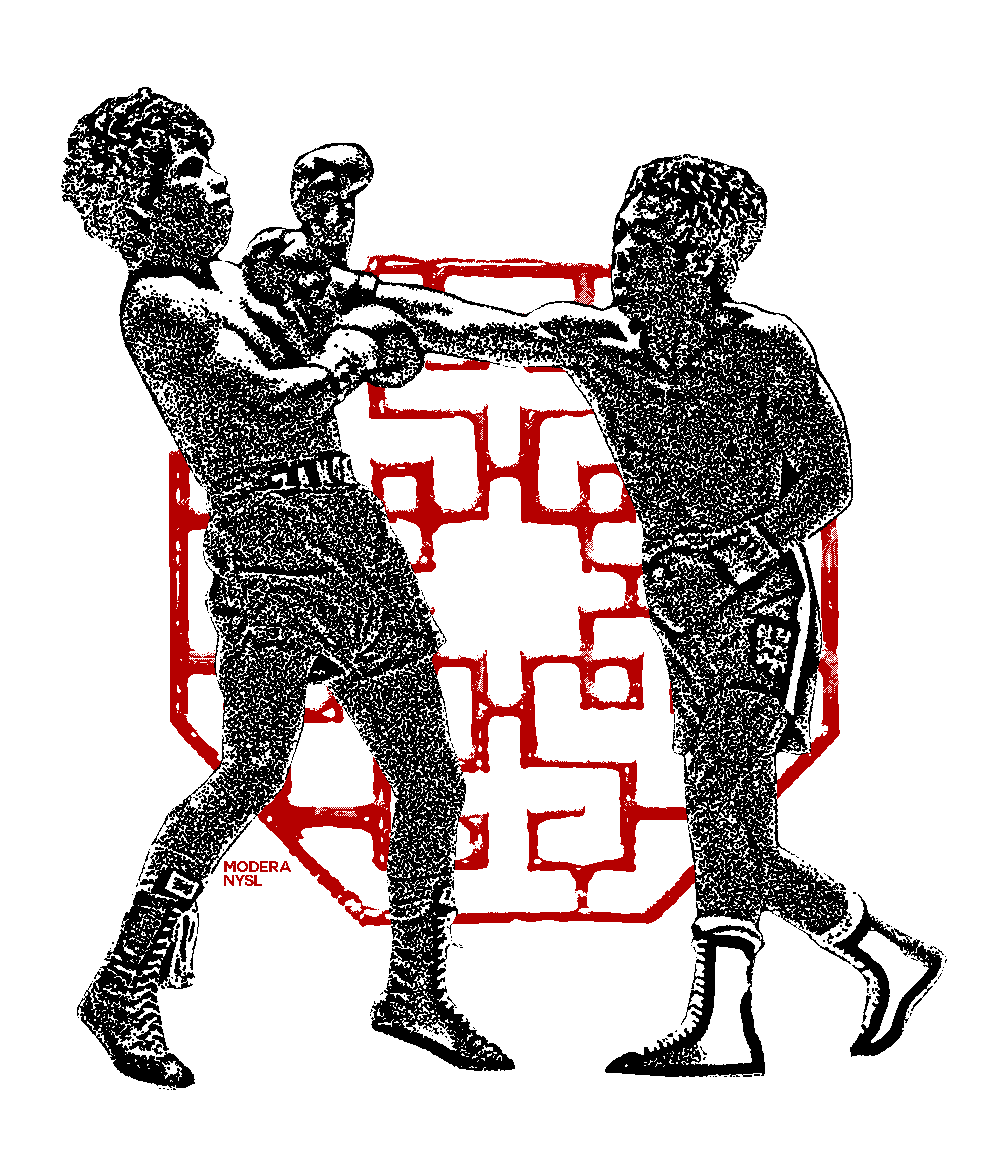 The struggle — two fighters representing the fight to stay true to your heritage